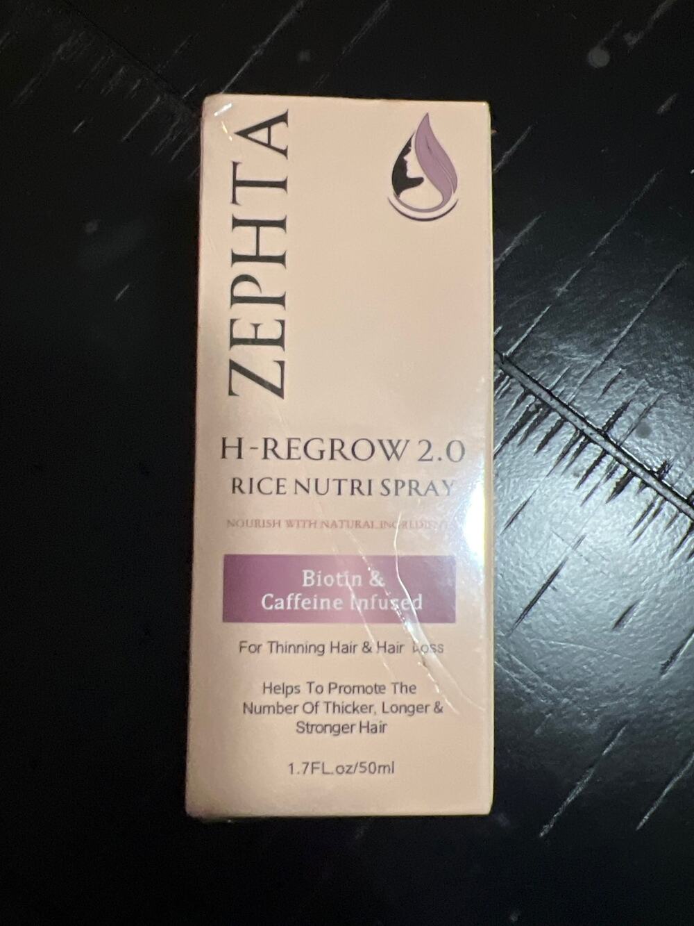 Zephta H Regrow 2.0 Rice Nutri Spray Biotin Caffeine 1.7 oz New